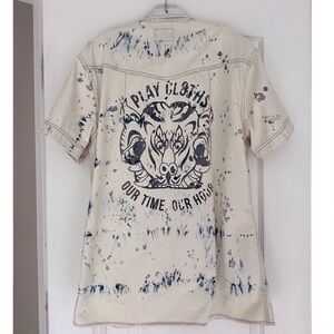 Play Cloths Acid Wash Pearl Snap Shirt